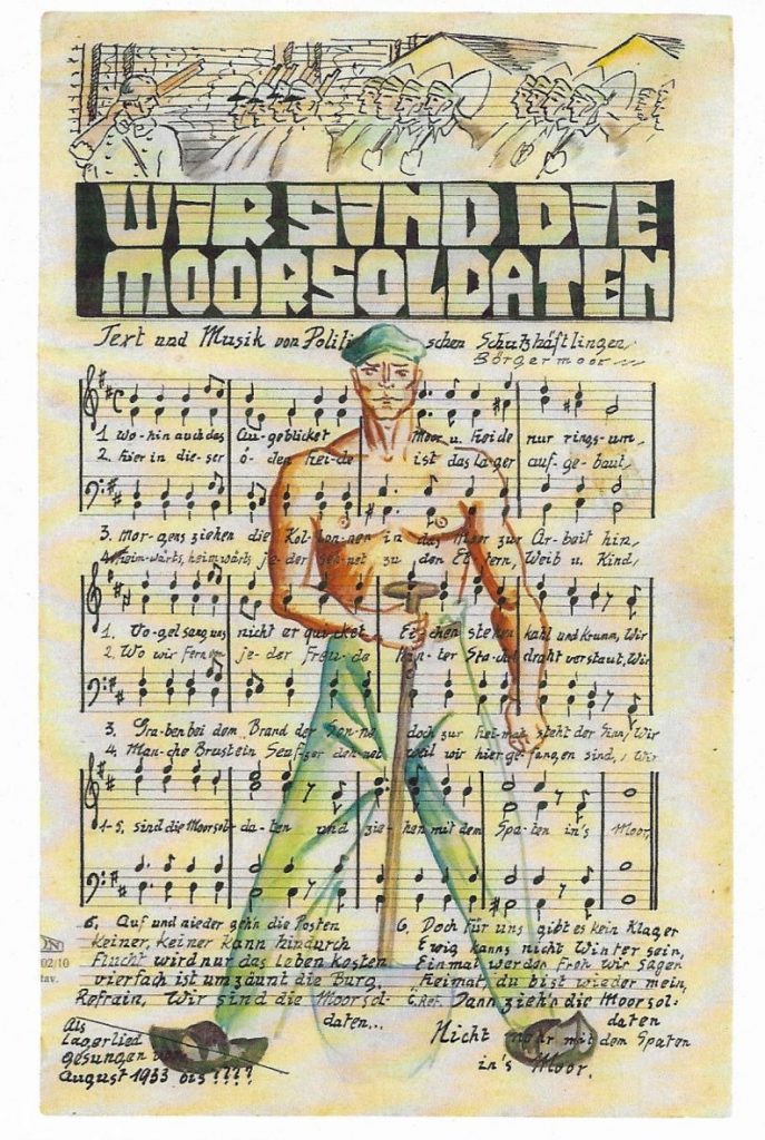 Liedblatt von Hanns Kralik mit dem Text des Moorsoldatenlieds. Bildnachweis: Privatbesitz Ralf Zimmermann, Köln