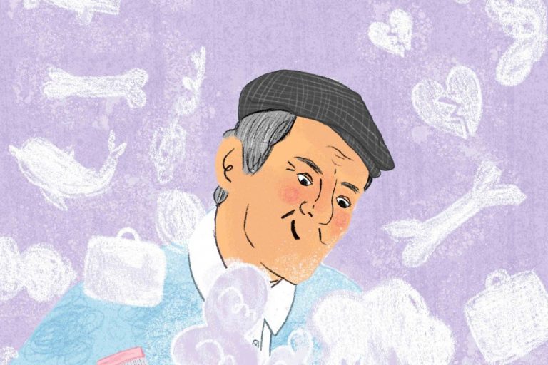 Eine Illustration von Fakir Baykurt - – Schriftsteller, Gewerkschafter, Bildungsaktivist, anatolischer Humanist, Begründer des Literaturcafés in Duisburg (1992). Gezeichnet von Irem Kurt