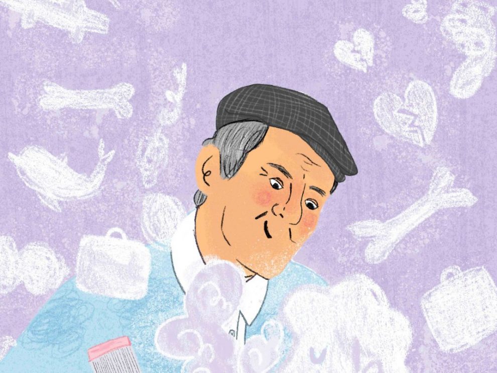 Eine Illustration von Fakir Baykurt - – Schriftsteller, Gewerkschafter, Bildungsaktivist, anatolischer Humanist, Begründer des Literaturcafés in Duisburg (1992). Gezeichnet von Irem Kurt