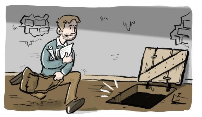 Szene aus der Graphic Novel „Duisburg 1933“; Illustration: Jonas Heidebrecht