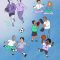 Die Illustration zeigt verschiedene Sportarten, die von diversen Menschen mit unterschiedlicher ethnischer Herkunft und Religion ausgeübt werden. Illustration: Irem Kurt